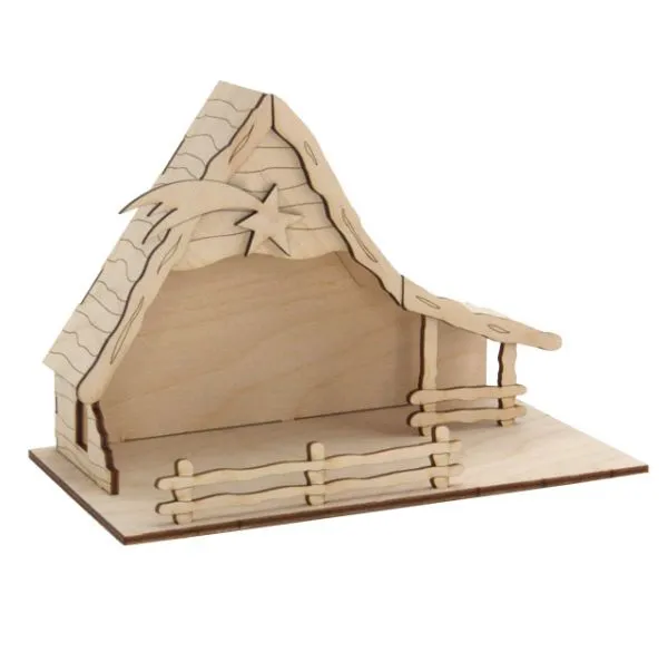 Weihnachtskrippe „ Betlehem“ ohne Figuren und mit Solaroption