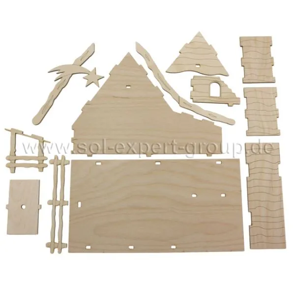 Weihnachtskrippe „ Betlehem“ ohne Figuren und mit Solaroption