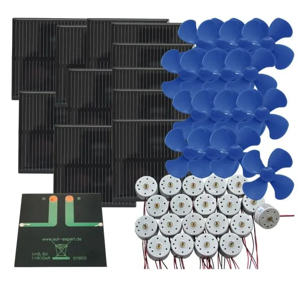 Klassensatz Solarantrieb EXTRA POWER - Lötanschluss, mit Luftschraube. SONDERPREIS!