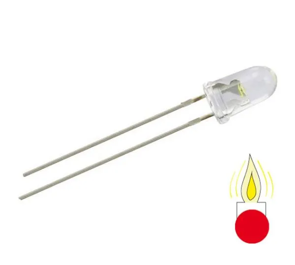LED 5 mm, rot, Flacker-LED, 10er Set