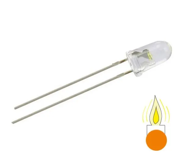 LED 5 mm, orange, Flacker-LED, 100er Set