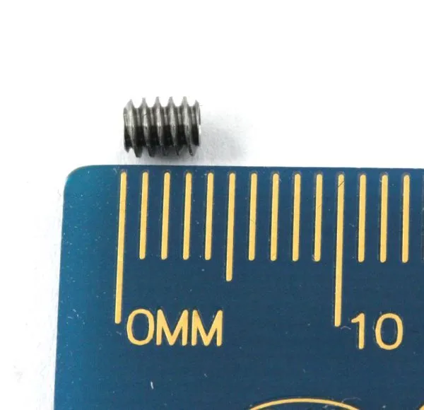 Schnecke aus Stahl, Modul M0,2, Innenbohrung 1 mm