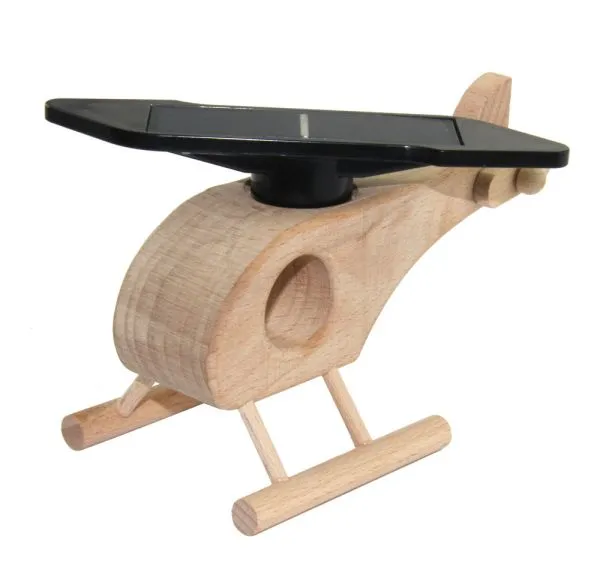 Holzhubschrauber mit Solarrotor