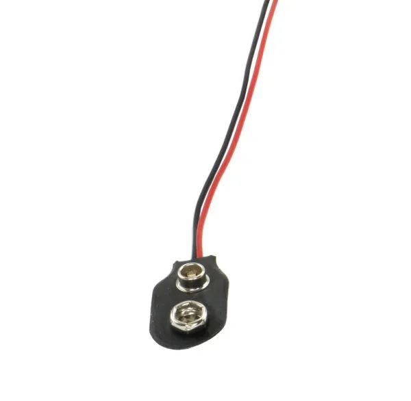 Battery clip with push-button connection