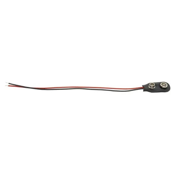 Battery clip with push-button connection