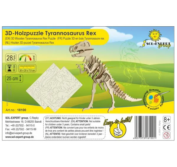 3D Holz Puzzle Tyrannosaurus Rex