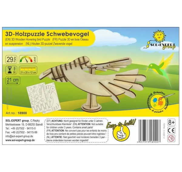 3D Holz Puzzle Schwebevogel