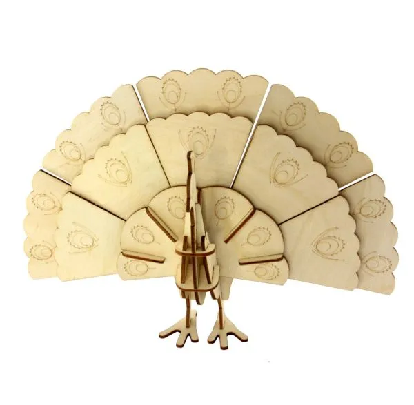 3D wooden puzzle peacock