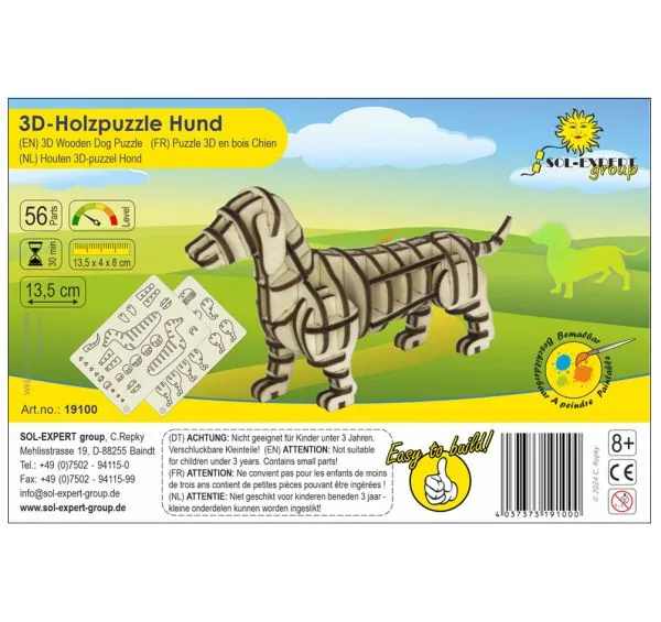 3D Holz Puzzle Hund