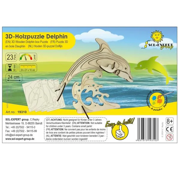3D Holz Puzzle Delphin
