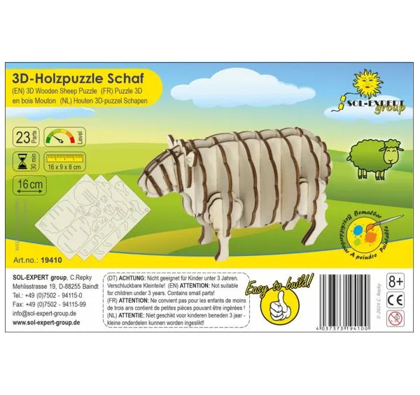 3D Holz Puzzle Schaf