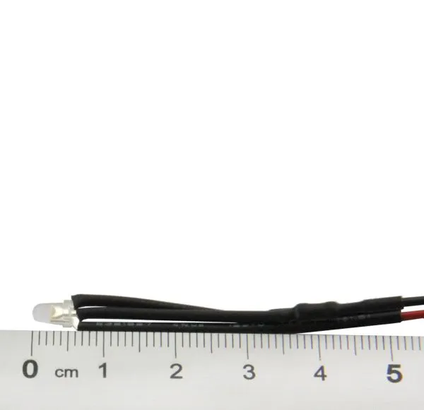 Bi-Color-LED, 3 mm für Züge, warmweiß/rot, mit Kabel, 20er Set