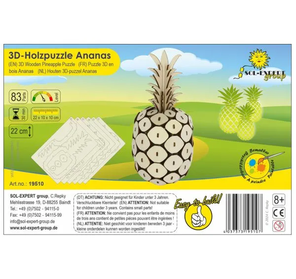 3D-Holzpuzzle Ananas Deluxe