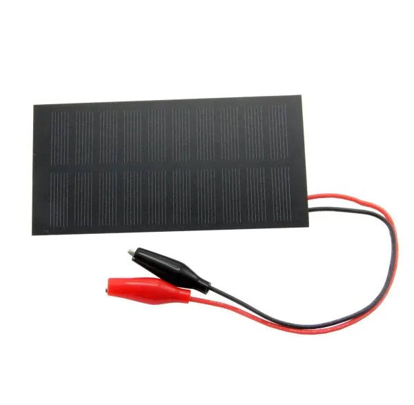 Solarzelle mit Krokoklemmen 150 mA – 5V