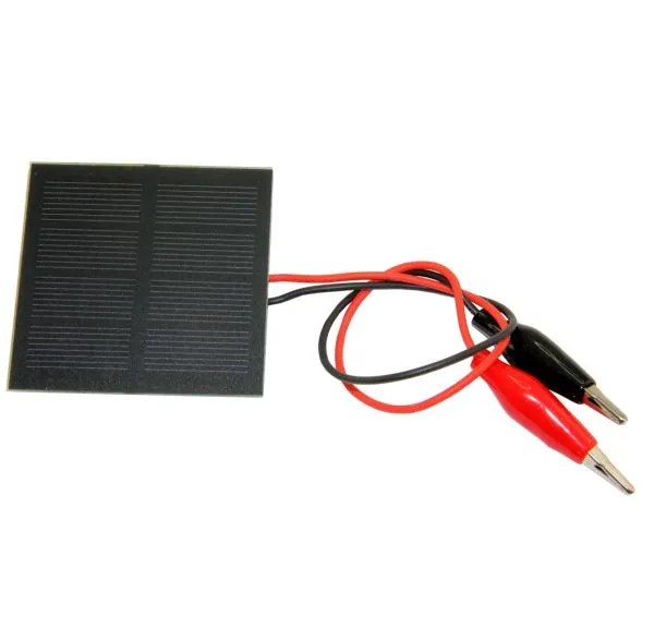 Solarzelle mit Krokoklemmen 200 mA – 2V