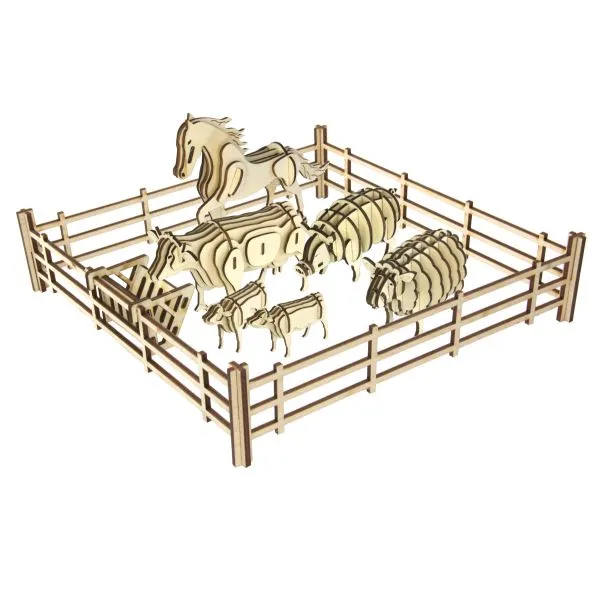 3D Holz Bausatz Farm-Set