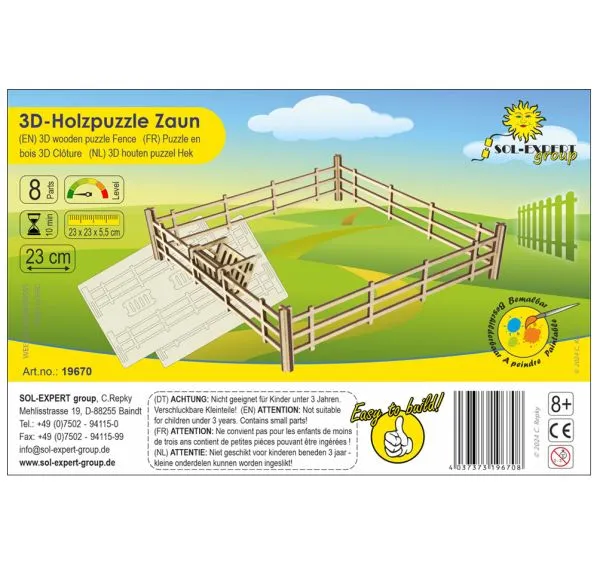3D Holz Puzzle Zaun