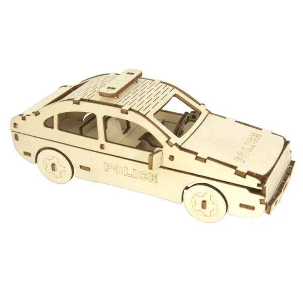 3D-Holzpuzzle Polizeilimousine Stufenheck