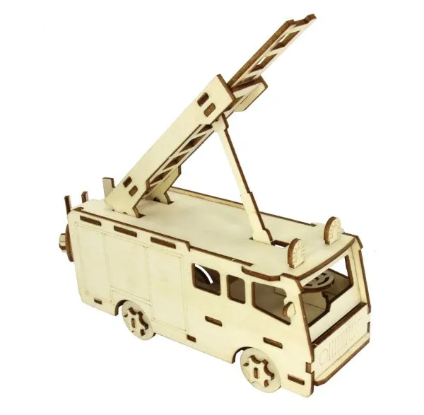 3D-Holzpuzzle schweres Feuerwehr-Löschfahrzeug