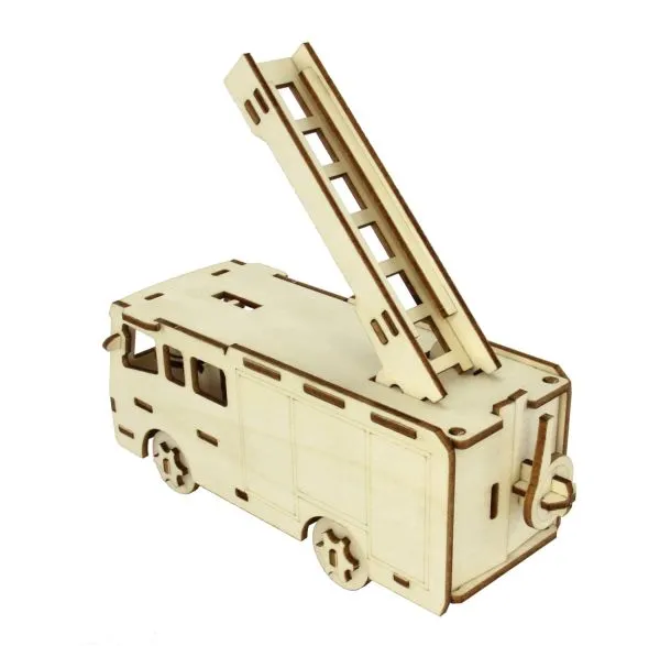 3D-Holzpuzzle schweres Feuerwehr-Löschfahrzeug