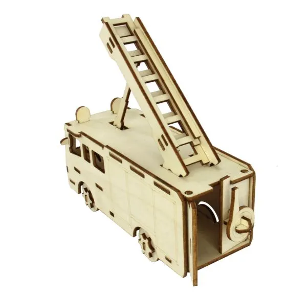 3D-Holzpuzzle schweres Feuerwehr-Löschfahrzeug