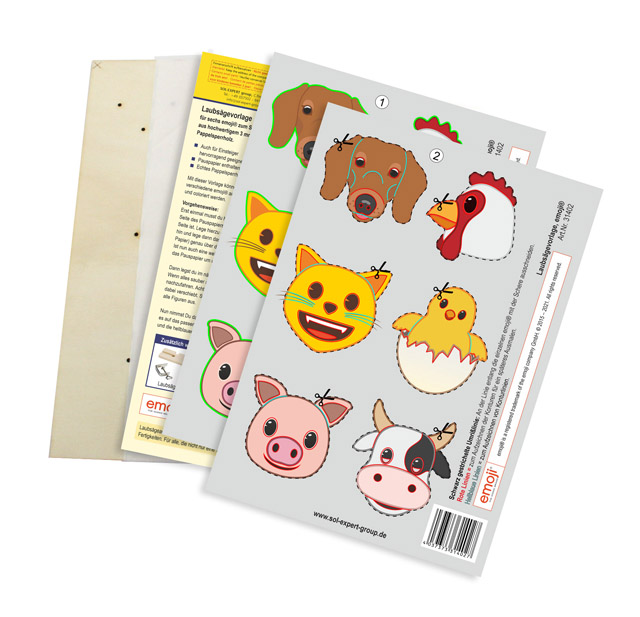 Laubsägevorlage emoji®, Tiere auf dem Bauernhof