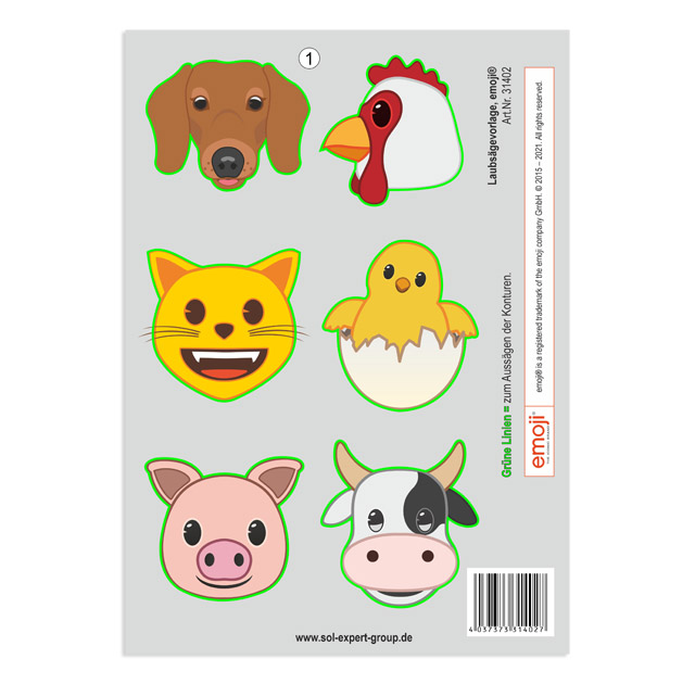 Laubsägevorlage emoji®, Tiere auf dem Bauernhof
