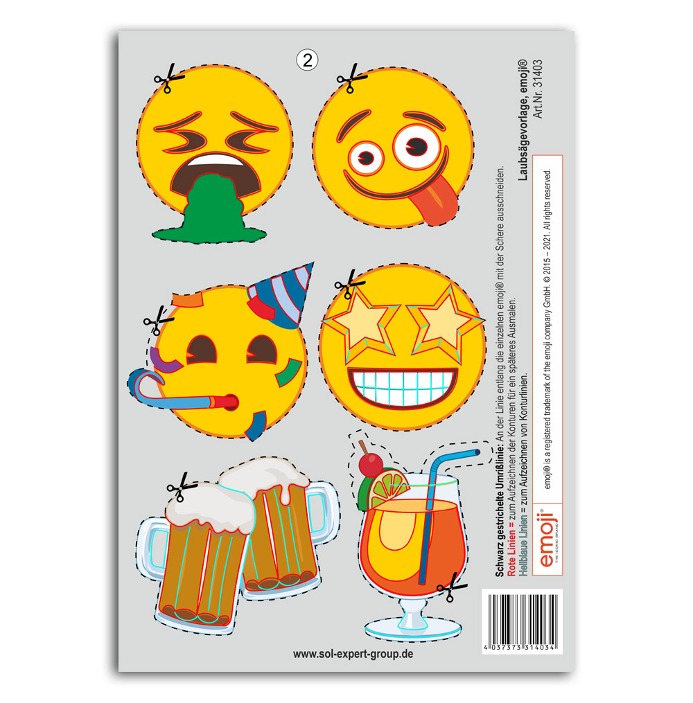 Laubsägevorlage emoji®, Party
