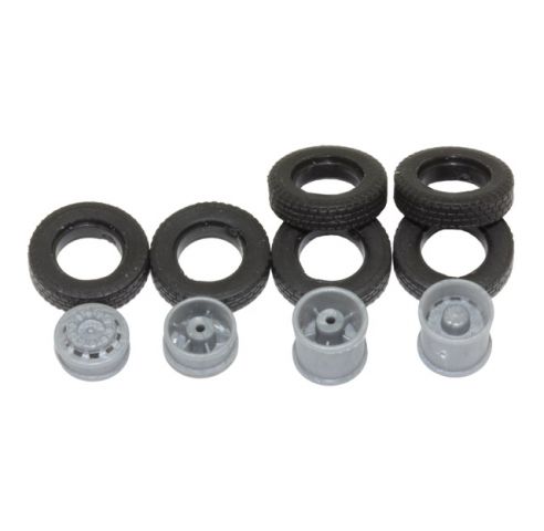 Complete wheel set for 1:87 truck, 10 pieces