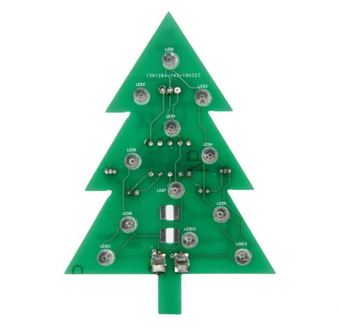 Christmas tree with candle LEDs, solder kit