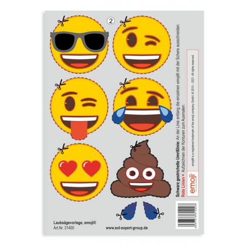 Laubsägevorlage emoji®, Smileys