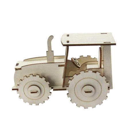 3D wooden puzzle tractor