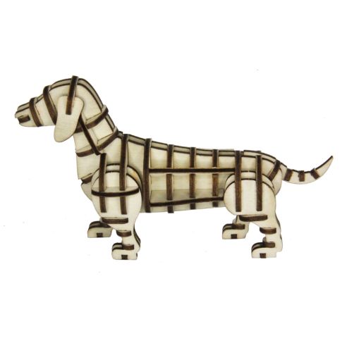 3D wooden puzzle dog