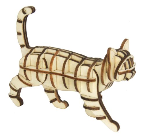 3D wooden puzzle cat