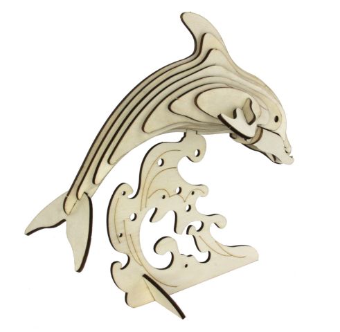 3D wooden puzzle dolphin