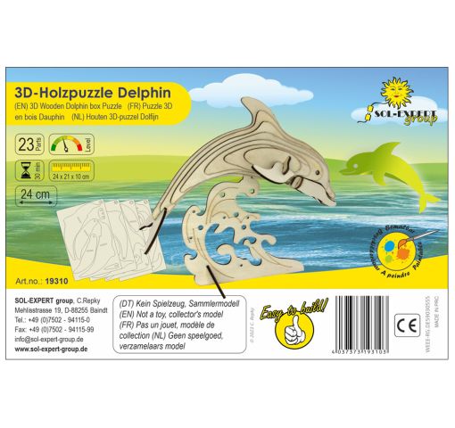 3D Holz Puzzle Delphin