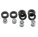 Complete wheel set wide tire for 1:87 truck, 10-piece