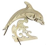 3D wooden puzzle dolphin